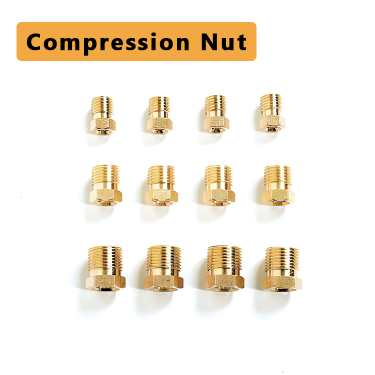 Brass Compression Nut Connector for Oil Lubrication Systems | 4mm, 6mm, 8mm