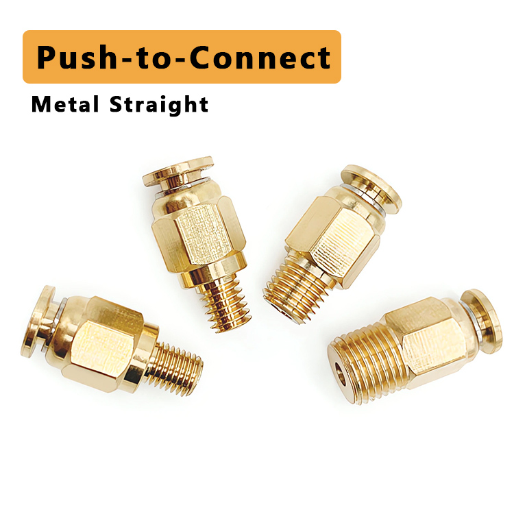 Brass Straight Nozzle Joint with Collet Connection for Lubrication System – Compression Fitting | 4mm & 6mm
