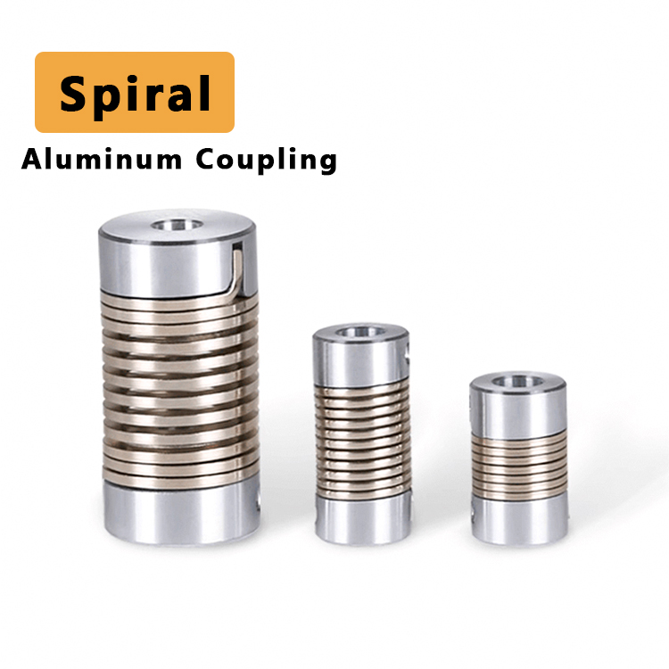 Aluminum Spiral Spring Coupling – Flexible Helical Beam Shaft Coupler for Encoders & Stepper Motors