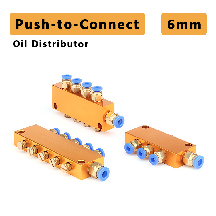 Adjustable Oil Distributors with Collet Connection and 6mm Outlet | 2–12 Outlets