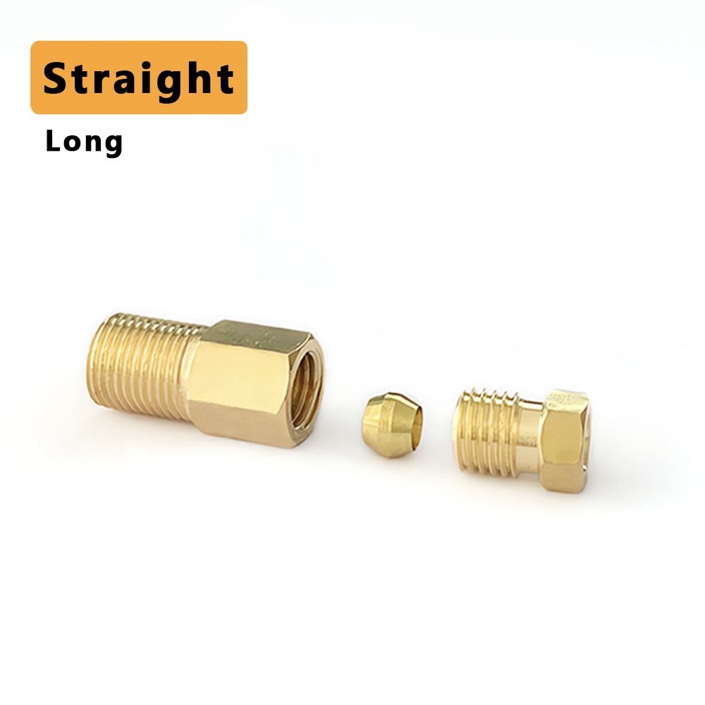 4mm Extended Brass Straight Nozzle Joint for Lubrication System – Compression Fitting